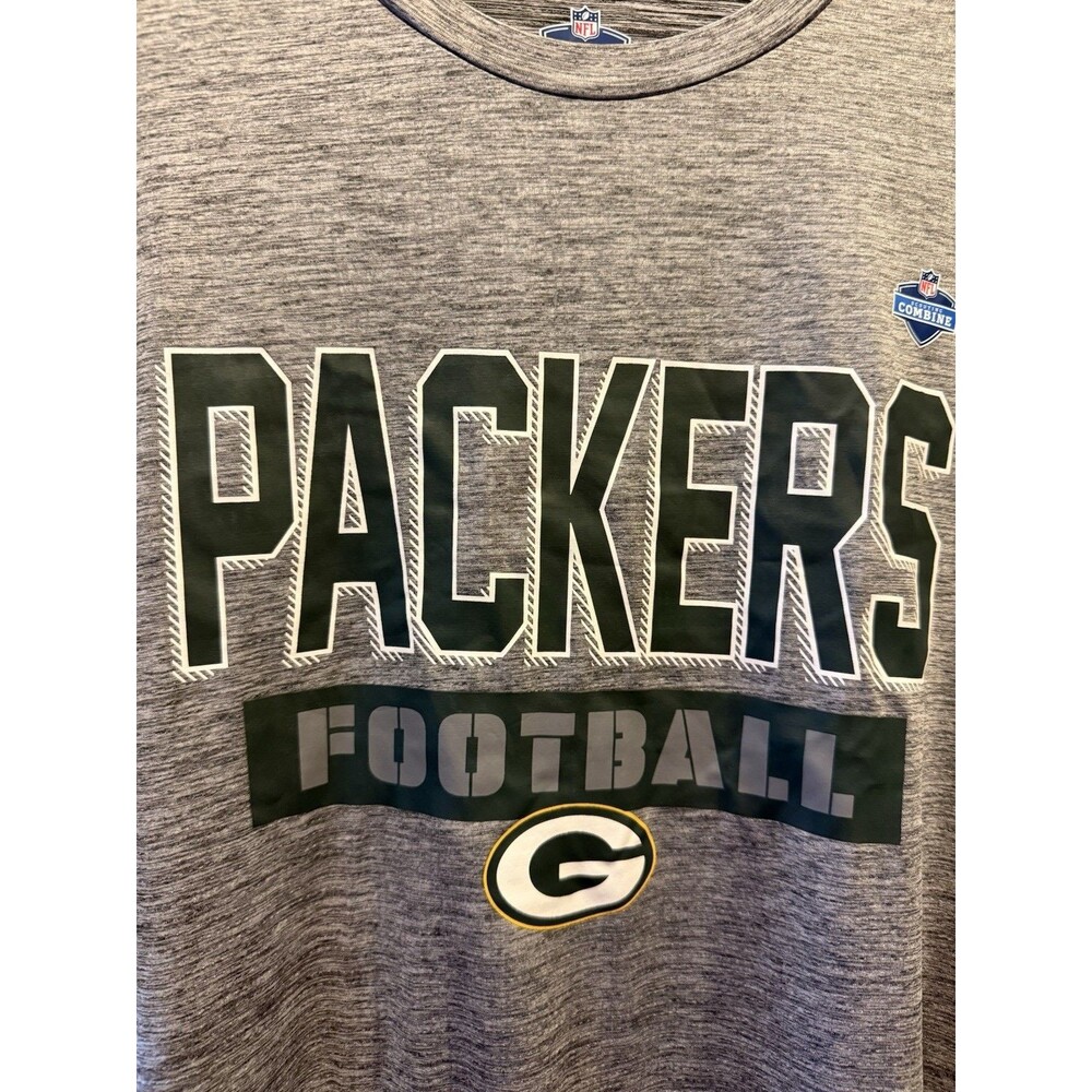 Green Bay Packers Football NFL Combine T-shirt Gray Xl Extra Large - NWT